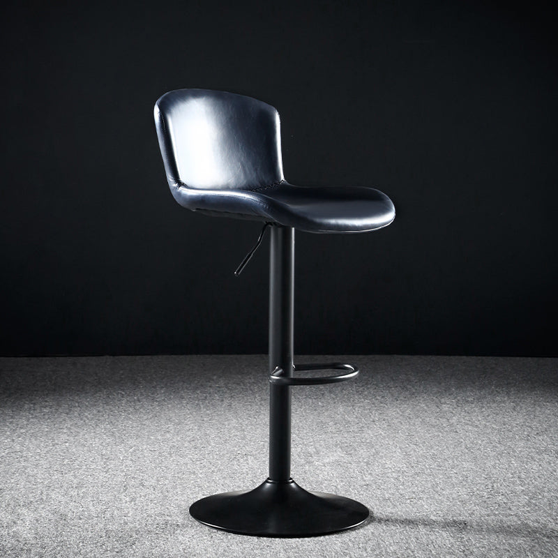 Faux Leather Barstools Adjustable Height Swivel Barstool with Footrest
