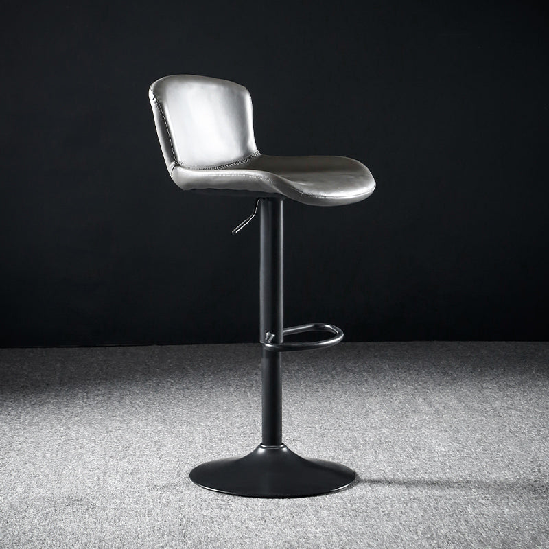 Faux Leather Barstools Adjustable Height Swivel Barstool with Footrest
