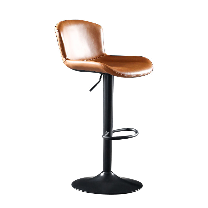 Faux Leather Barstools Adjustable Height Swivel Barstool with Footrest