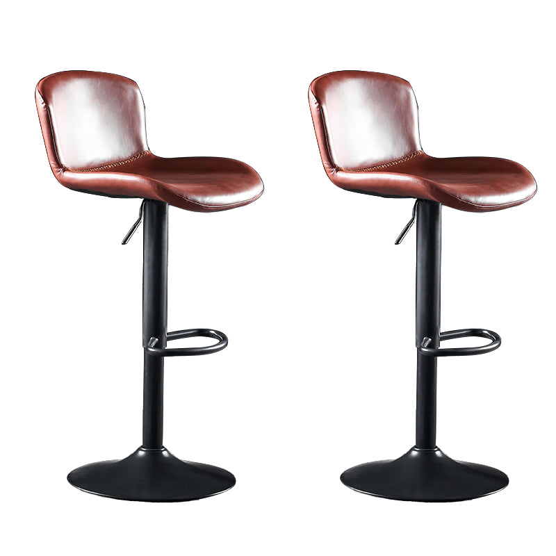 Faux Leather Barstools Adjustable Height Swivel Barstool with Footrest