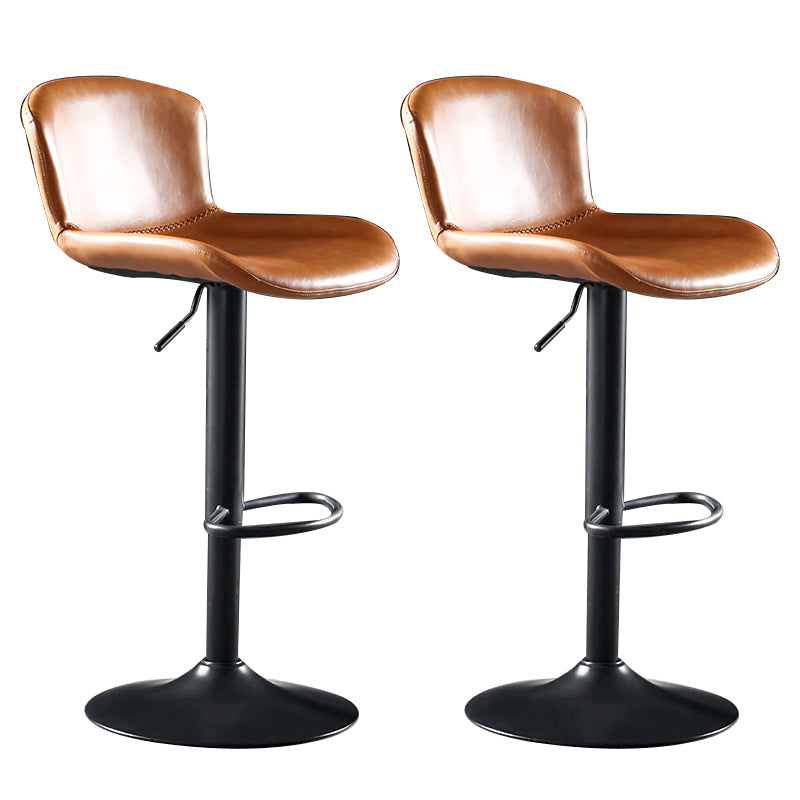 Faux Leather Barstools Adjustable Height Swivel Barstool with Footrest