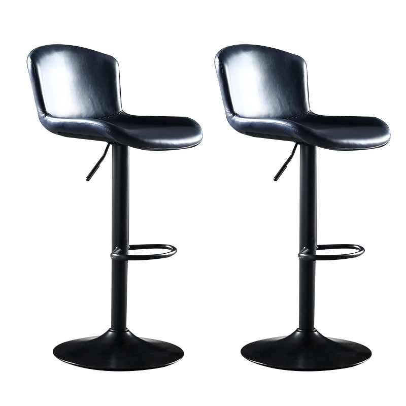 Faux Leather Barstools Adjustable Height Swivel Barstool with Footrest