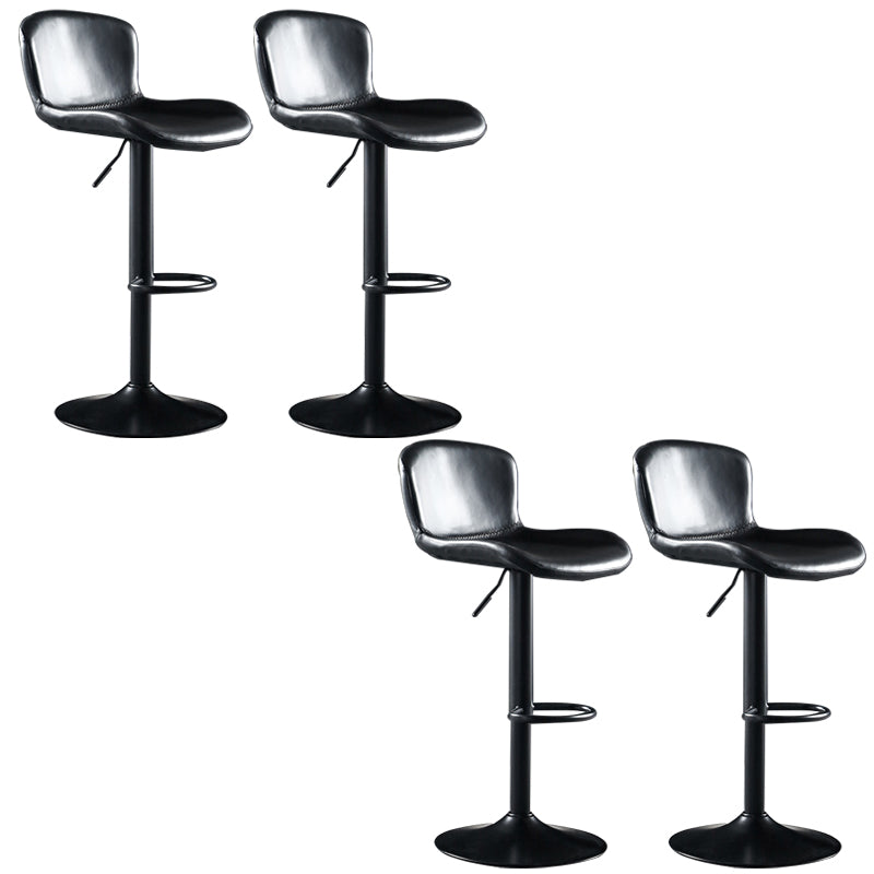 Faux Leather Barstools Adjustable Height Swivel Barstool with Footrest
