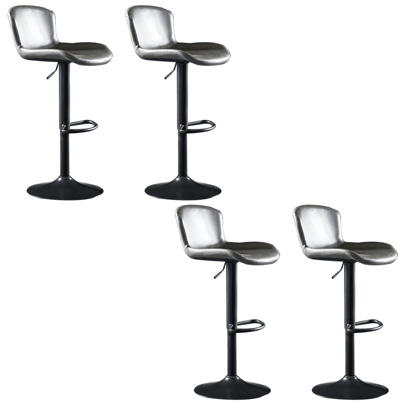 Faux Leather Barstools Adjustable Height Swivel Barstool with Footrest