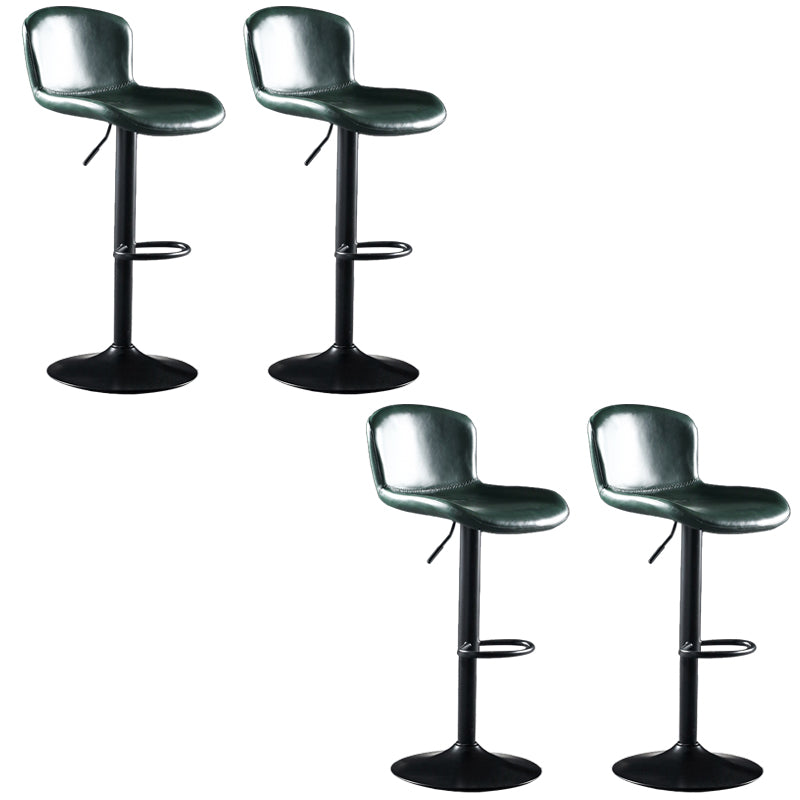 Faux Leather Barstools Adjustable Height Swivel Barstool with Footrest