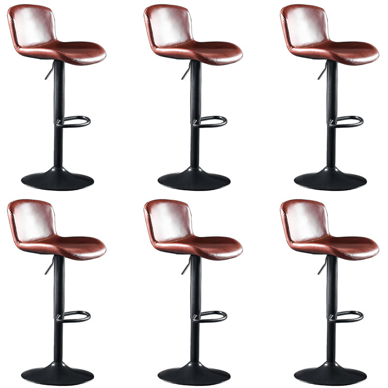 Faux Leather Barstools Adjustable Height Swivel Barstool with Footrest
