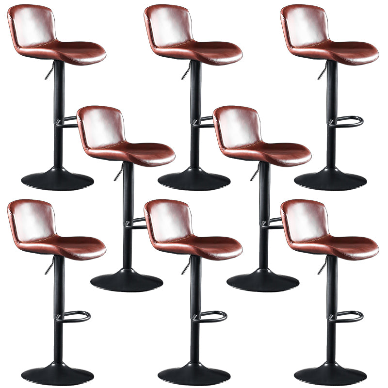 Faux Leather Barstools Adjustable Height Swivel Barstool with Footrest