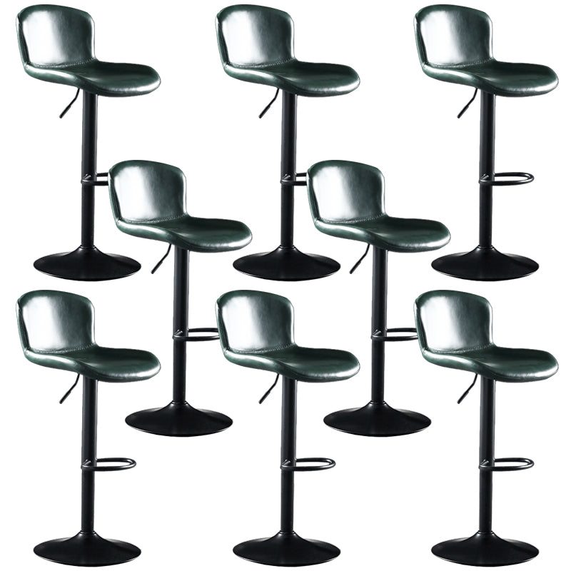 Faux Leather Barstools Adjustable Height Swivel Barstool with Footrest