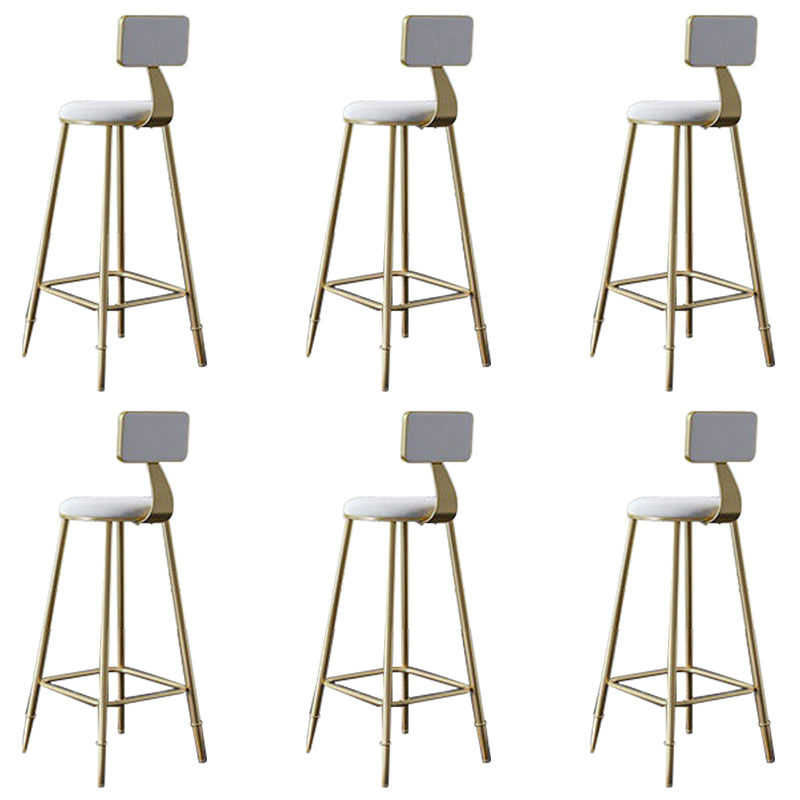 Low Back Upholstered Dining Stools Round Bar Stools with Footrest