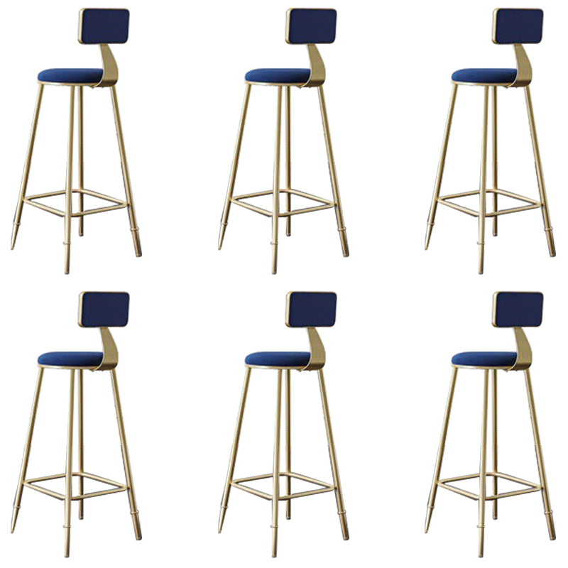 Low Back Upholstered Dining Stools Round Bar Stools with Footrest