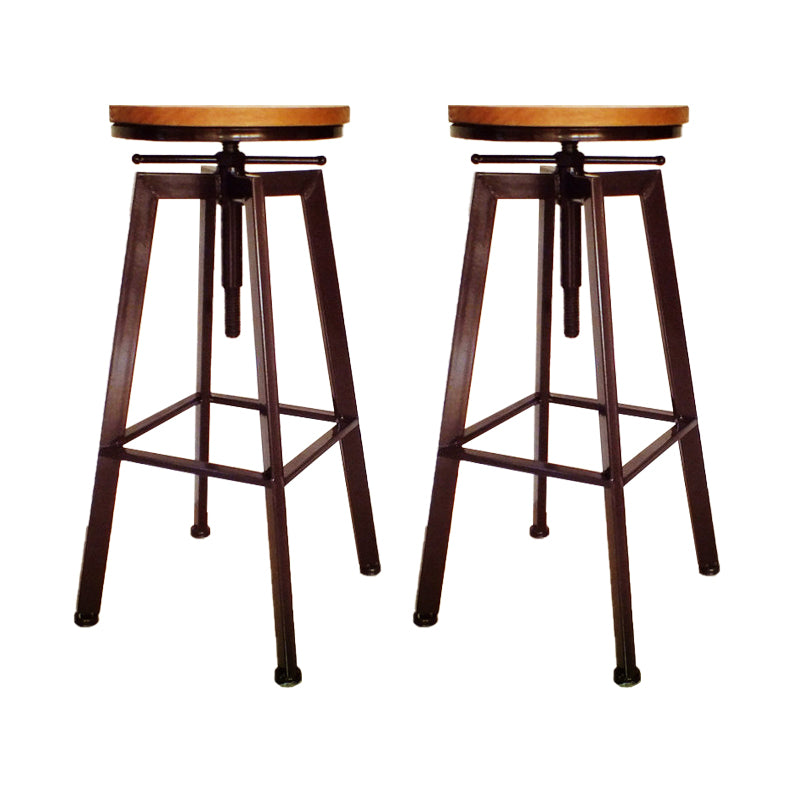 Industrial Armless Rotatable Counter Stool Iron Cafe Bar Stool with Pedal