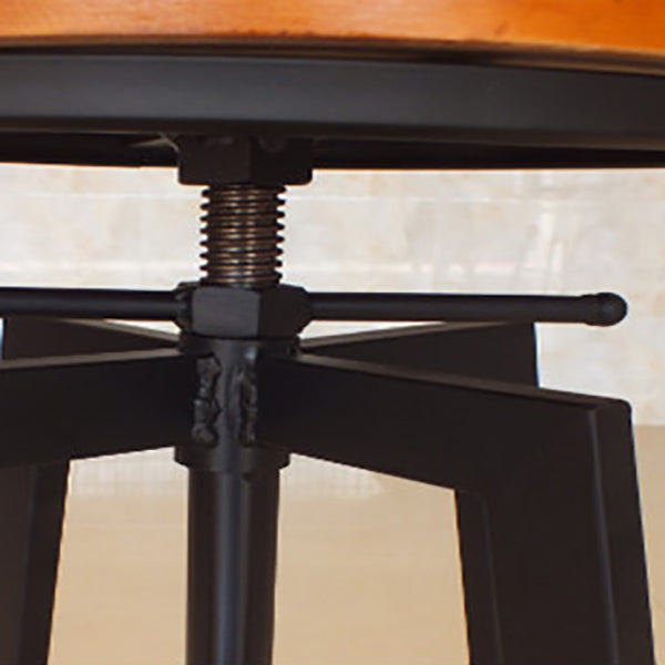 Industrial Armless Rotatable Counter Stool Iron Cafe Bar Stool with Pedal