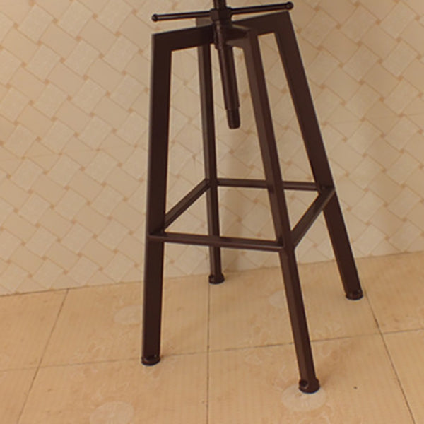 Industrial Armless Rotatable Counter Stool Iron Cafe Bar Stool with Pedal