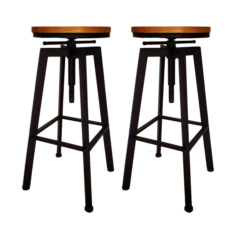 Industrial Armless Rotatable Counter Stool Iron Cafe Bar Stool with Pedal