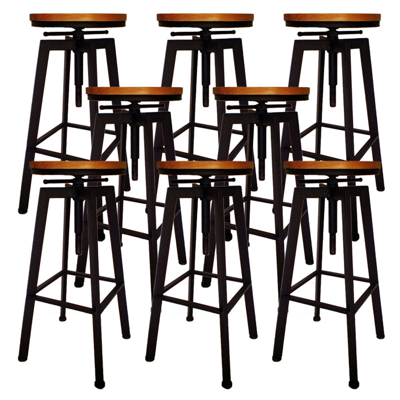Industrial Armless Rotatable Counter Stool Iron Cafe Bar Stool with Pedal
