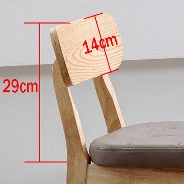 Modern Armless Backrest Counter Stool Oak Wood Cafe Bar Stool with Cushion and Pedal