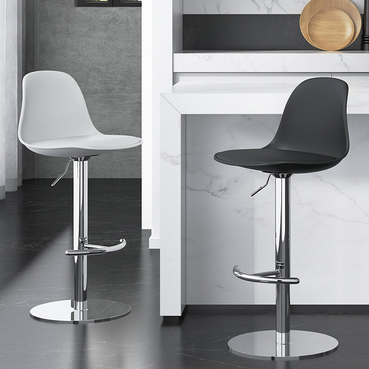 Industrial Backrest Rotatable Counter Stool Iron Cafe Bar Stool with Cushion and Pedal