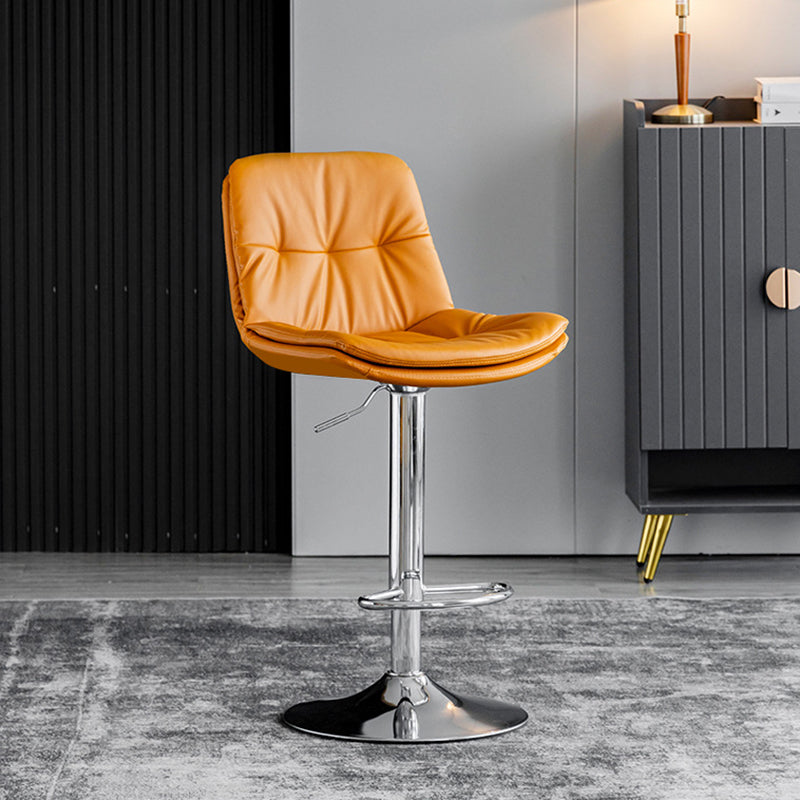 Swivel Adjustable Height Bar Stool Industrial Faux Leather Bristol with Footrest