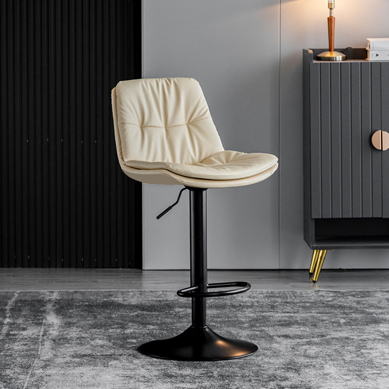 Swivel Adjustable Height Bar Stool Industrial Faux Leather Bristol with Footrest