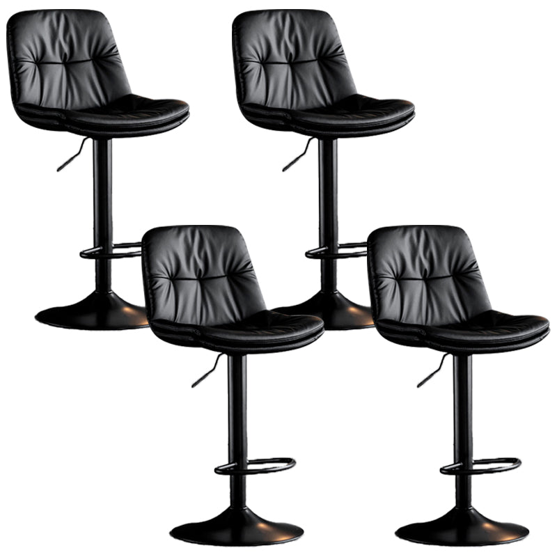 Swivel Adjustable Height Bar Stool Industrial Faux Leather Bristol with Footrest