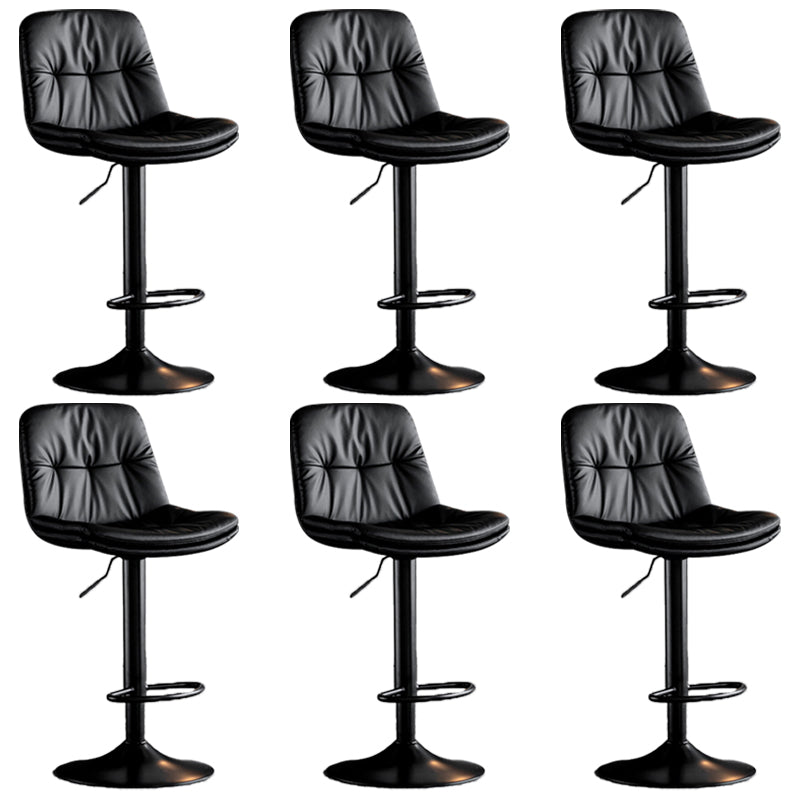 Swivel Adjustable Height Bar Stool Industrial Faux Leather Bristol with Footrest