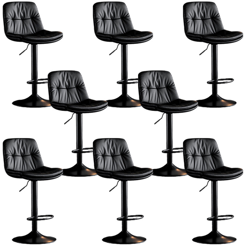 Swivel Adjustable Height Bar Stool Industrial Faux Leather Bristol with Footrest