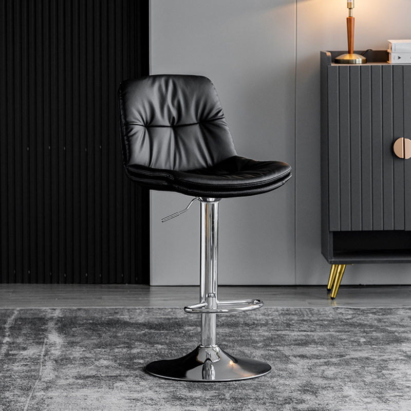 Swivel Adjustable Height Bar Stool Industrial Faux Leather Bristol with Footrest