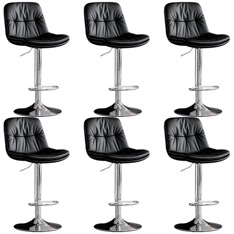 Swivel Adjustable Height Bar Stool Industrial Faux Leather Bristol with Footrest