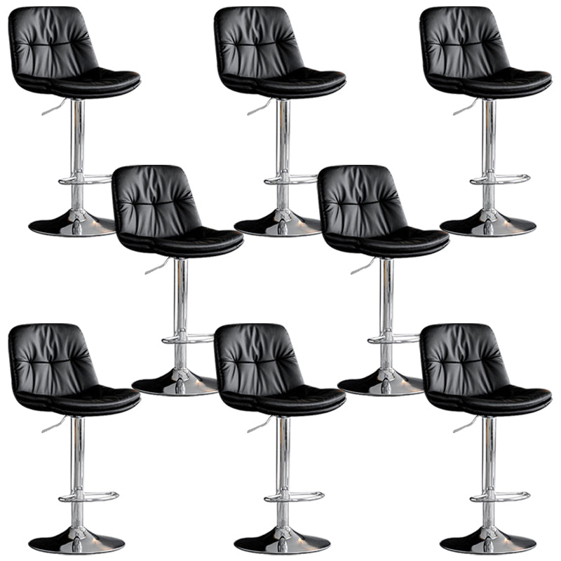 Swivel Adjustable Height Bar Stool Industrial Faux Leather Bristol with Footrest