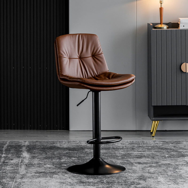 Swivel Adjustable Height Bar Stool Industrial Faux Leather Bristol with Footrest