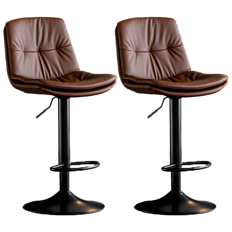Swivel Adjustable Height Bar Stool Industrial Faux Leather Bristol with Footrest