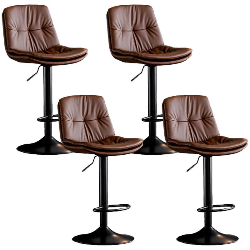 Swivel Adjustable Height Bar Stool Industrial Faux Leather Bristol with Footrest
