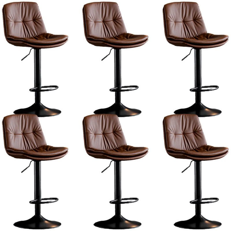 Swivel Adjustable Height Bar Stool Industrial Faux Leather Bristol with Footrest