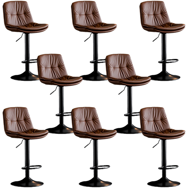 Swivel Adjustable Height Bar Stool Industrial Faux Leather Bristol with Footrest