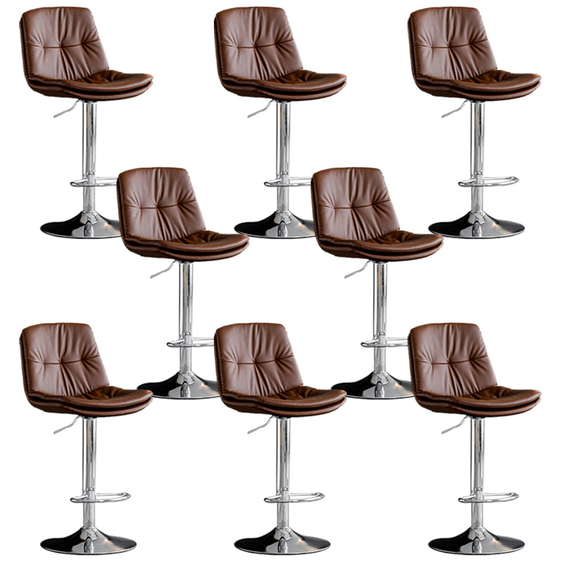 Swivel Adjustable Height Bar Stool Industrial Faux Leather Bristol with Footrest