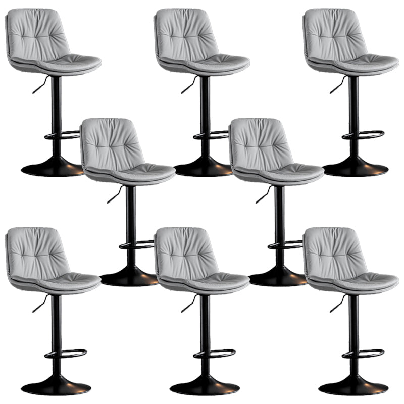 Swivel Adjustable Height Bar Stool Industrial Faux Leather Bristol with Footrest