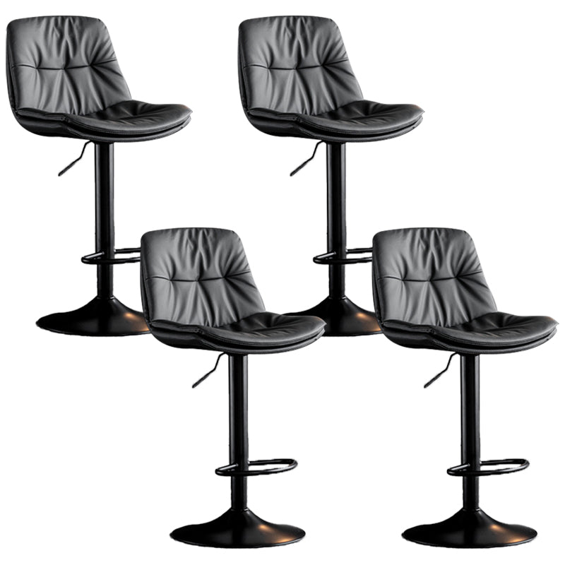 Swivel Adjustable Height Bar Stool Industrial Faux Leather Bristol with Footrest