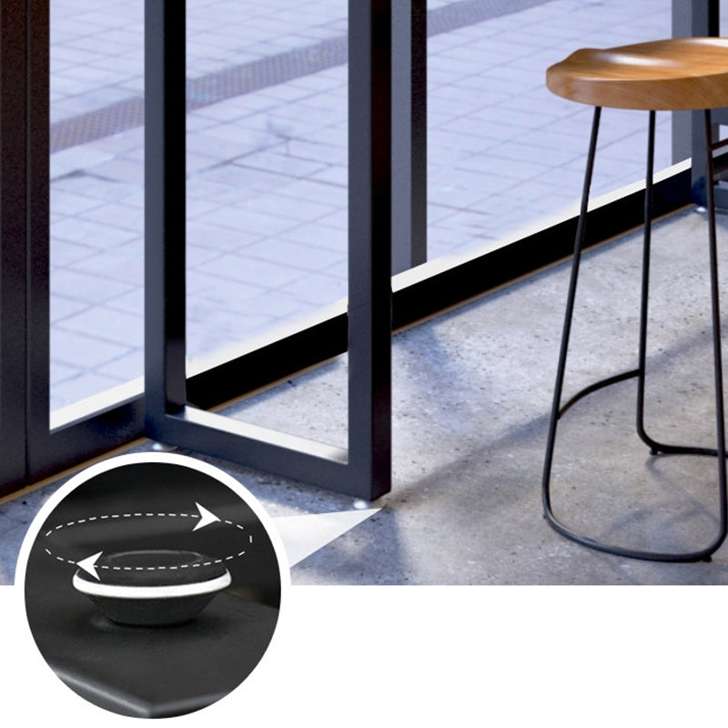 Armless Dining Stools Modern Bar Stools with Black Metal Base