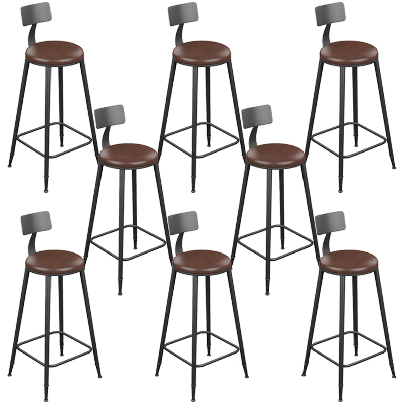 Armless Dining Stools Modern Bar Stools with Black Metal Base