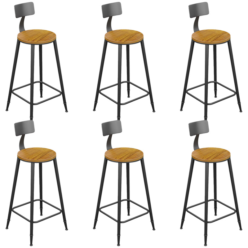 Armless Dining Stools Modern Bar Stools with Black Metal Base