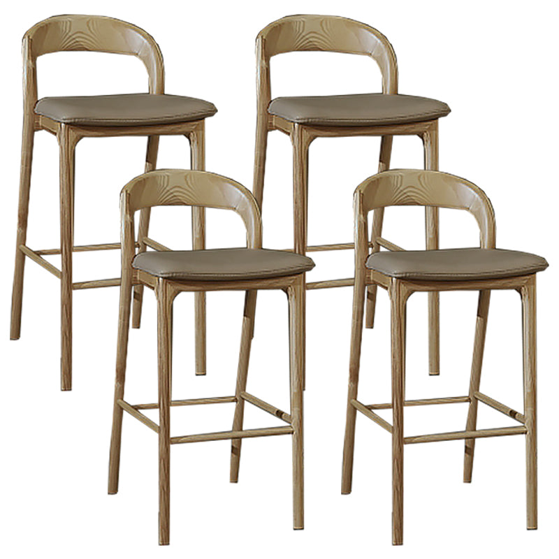 Solid Wood Bar Stools Industrial Bar Height Armless Stool with Low Back