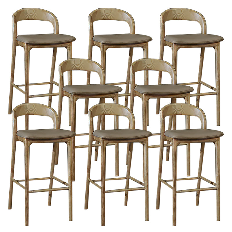 Solid Wood Bar Stools Industrial Bar Height Armless Stool with Low Back