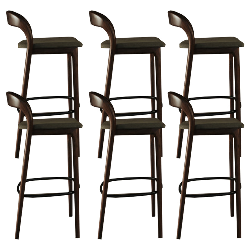 Solid Wood Bar Stools Industrial Bar Height Armless Stool with Low Back