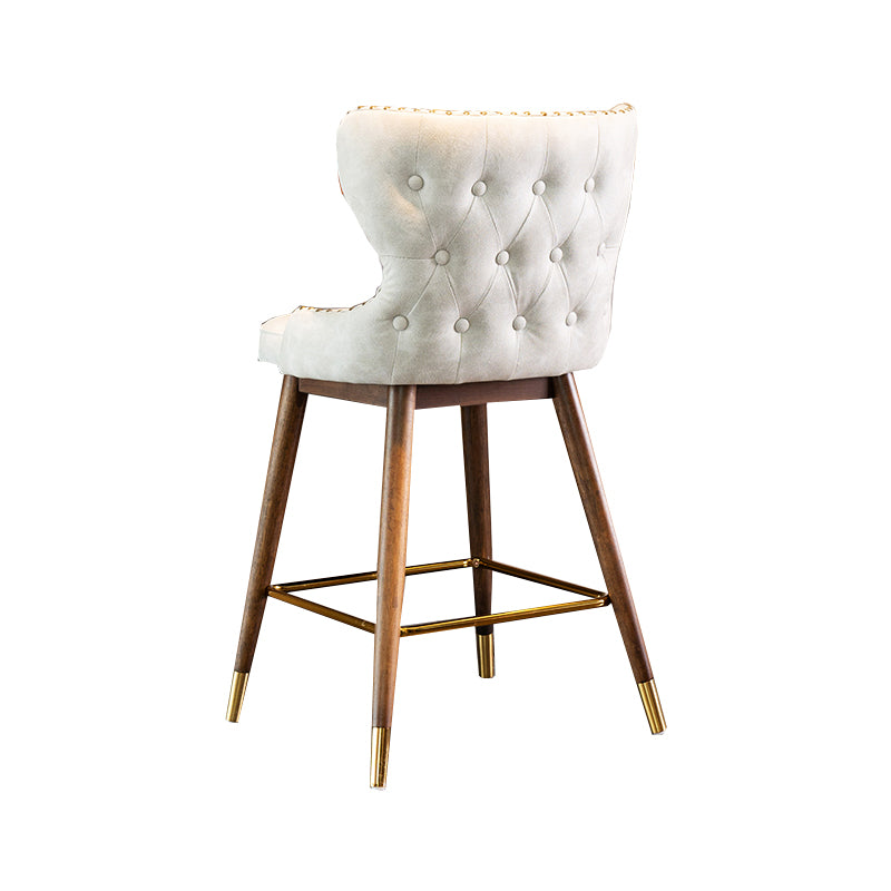 Solid Wood Counter Stools Industrial Fabric Counter Stools with Low Back