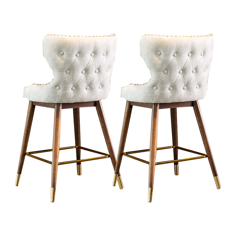 Solid Wood Counter Stools Industrial Fabric Counter Stools with Low Back