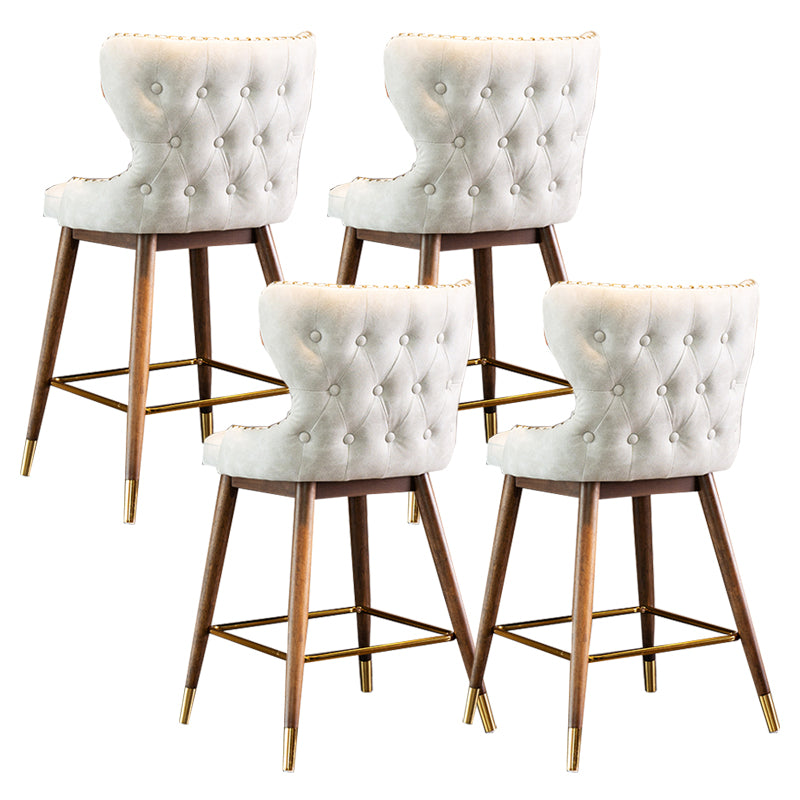 Solid Wood Counter Stools Industrial Fabric Counter Stools with Low Back