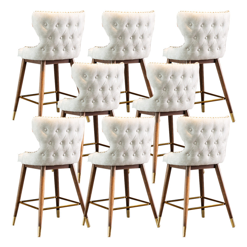 Solid Wood Counter Stools Industrial Fabric Counter Stools with Low Back