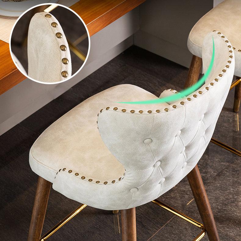 Solid Wood Counter Stools Industrial Fabric Counter Stools with Low Back
