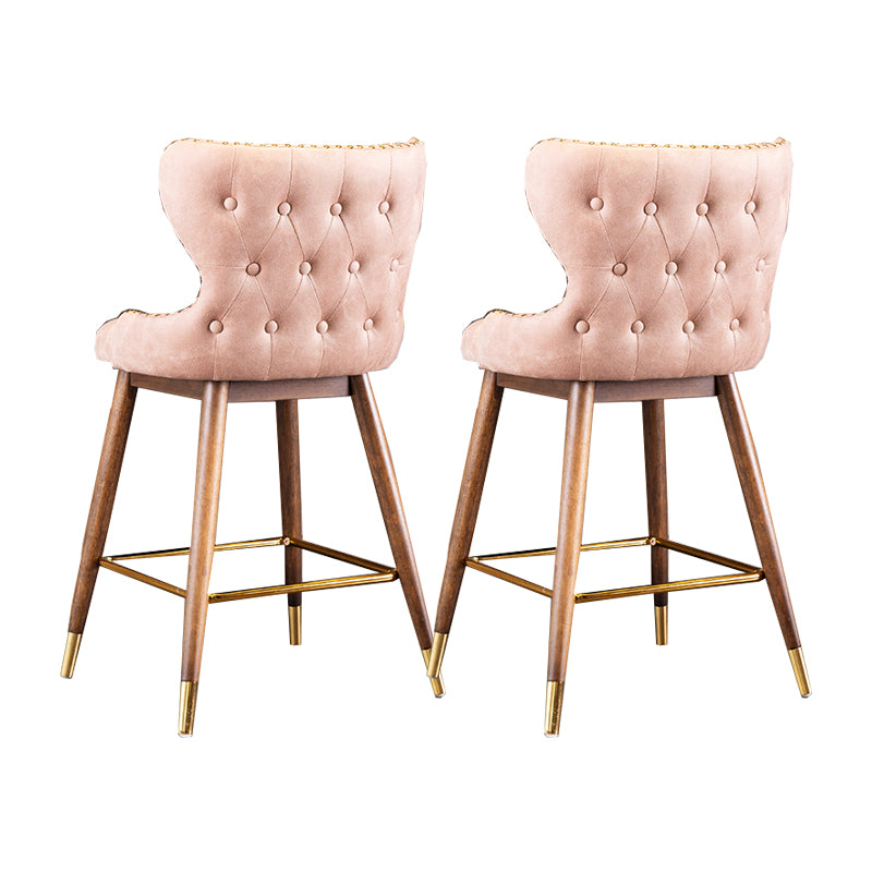 Solid Wood Counter Stools Industrial Fabric Counter Stools with Low Back