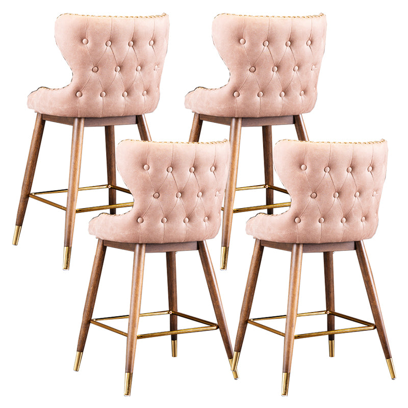 Solid Wood Counter Stools Industrial Fabric Counter Stools with Low Back
